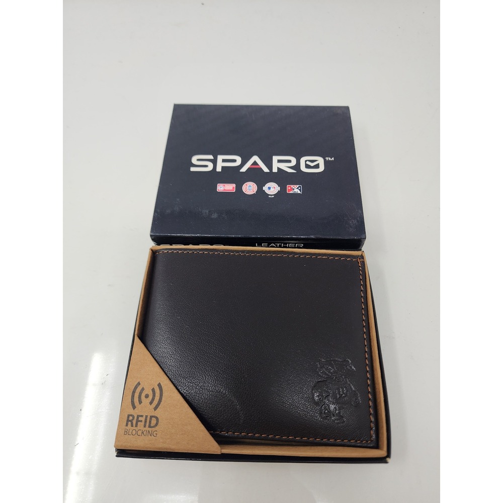 Sparo Mens Wisconsin Badgers Bifold Wallet Brown Leather Casual Size OS